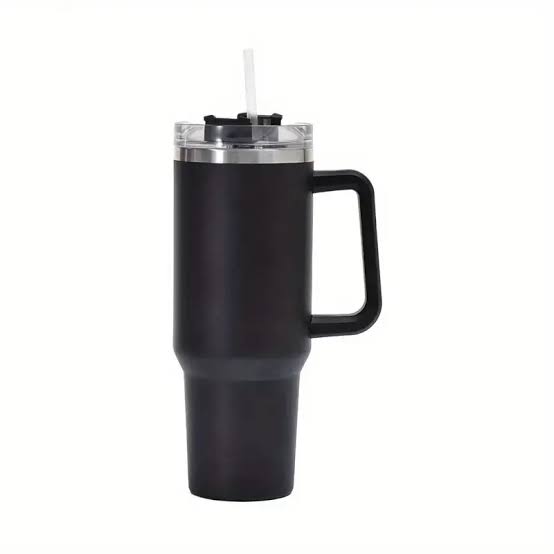 Stainless Steel Tumbler with Handle and Straw